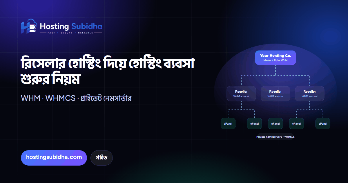 রিসেলার হোস্টিং দিয়ে হোস্টিং ব্যবসা শুরুর নিয়ম